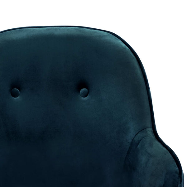 vidaXL Rocking Chair Blue Velvet
