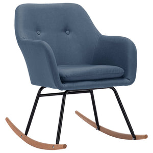 vidaXL Rocking Chair Blue Fabric
