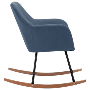 vidaXL Rocking Chair Blue Fabric