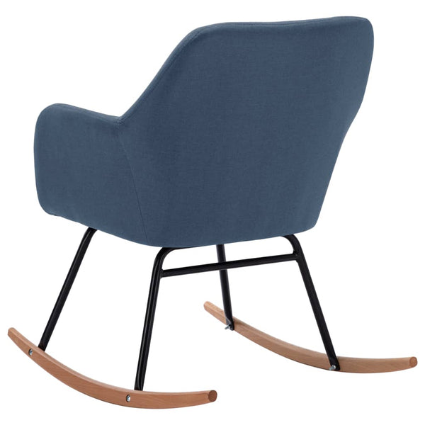 vidaXL Rocking Chair Blue Fabric