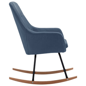 vidaXL Rocking Chair Blue Fabric