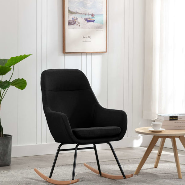 vidaXL Rocking Chair Black Fabric