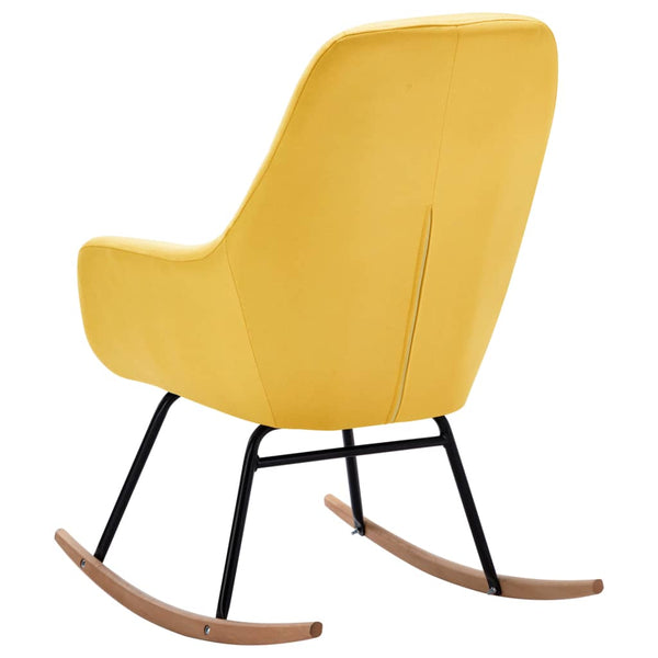vidaXL Rocking Chair Mustard Yellow Fabric