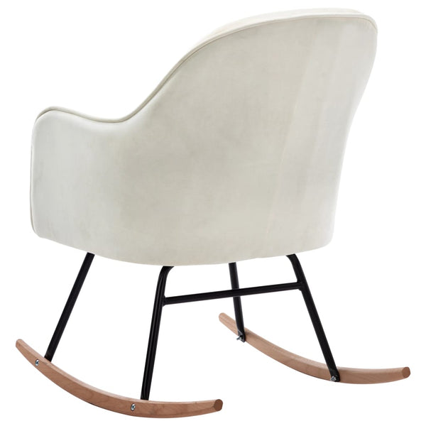 vidaXL Rocking Chair Cream White Velvet