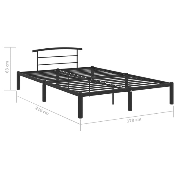 vidaXL Bed Frame Black Metal 160x200 cm