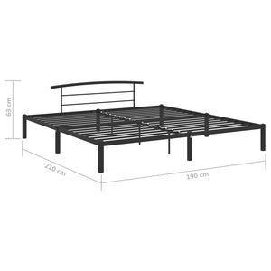vidaXL Bed Frame Black Metal 180x200 cm