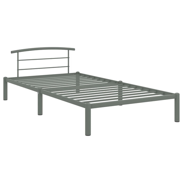 vidaXL Bed Frame Grey Metal 90x200 cm
