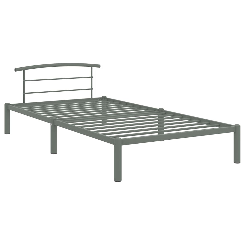 vidaXL Bed Frame Grey Metal 90x200 cm