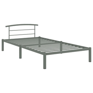 vidaXL Bed Frame Grey Metal 90x200 cm