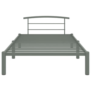 vidaXL Bed Frame Grey Metal 90x200 cm