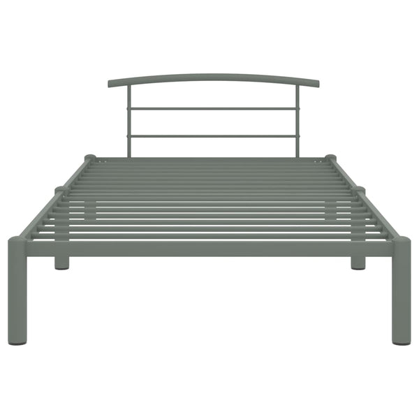 vidaXL Bed Frame Grey Metal 90x200 cm
