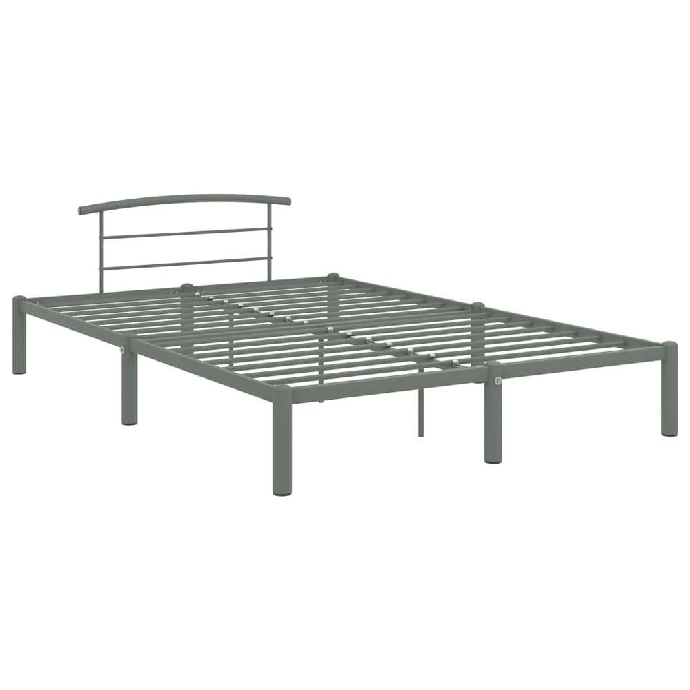 vidaXL Bed Frame Grey Metal 160x200 cm