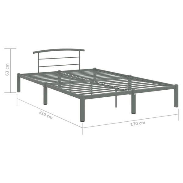 vidaXL Bed Frame Grey Metal 160x200 cm