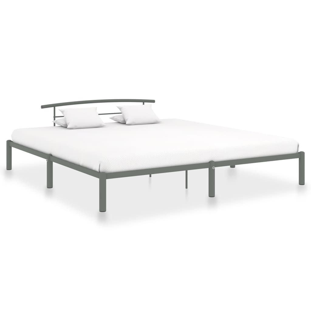 vidaXL Bed Frame Grey Metal 180x200 cm