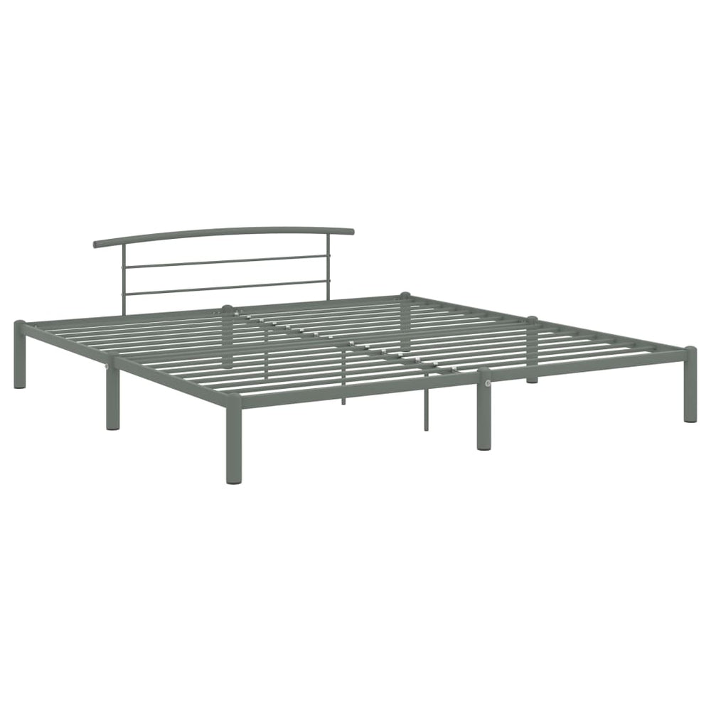 vidaXL Bed Frame Grey Metal 180x200 cm