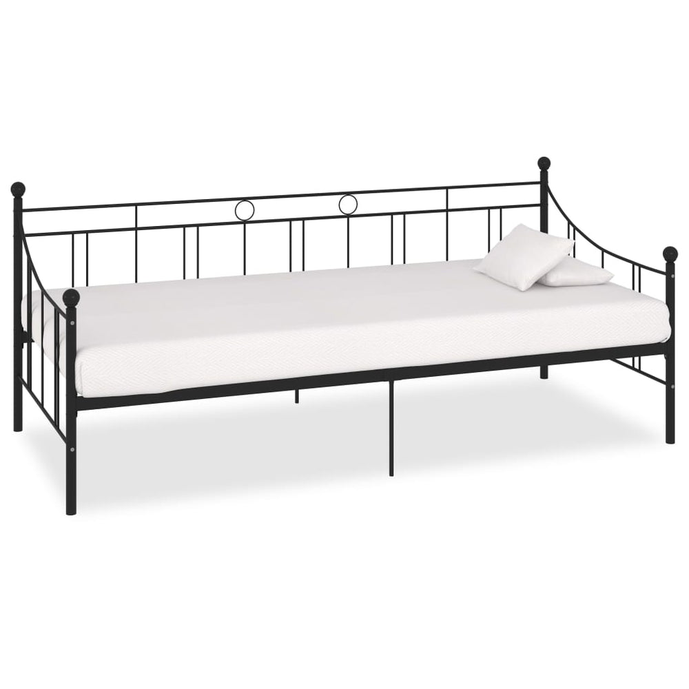 vidaXL Day Bed Frame Black Metal 90x200 cm
