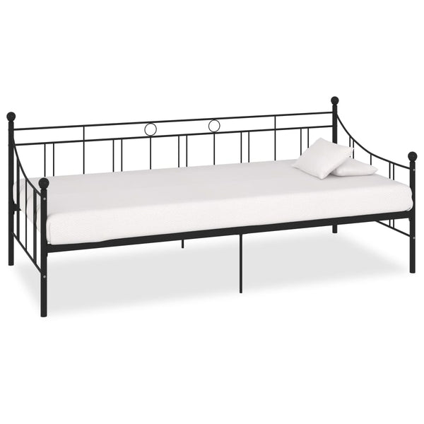 vidaXL Day Bed Frame Black Metal 90x200 cm