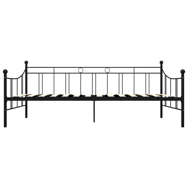 vidaXL Day Bed Frame Black Metal 90x200 cm
