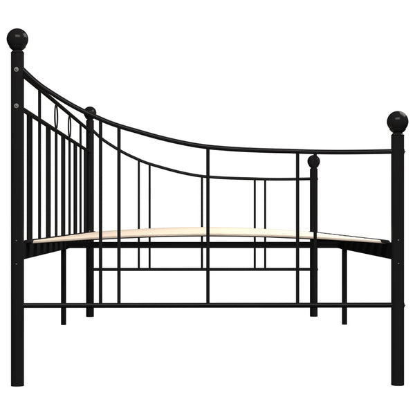 vidaXL Day Bed Frame Black Metal 90x200 cm