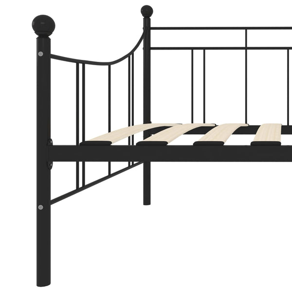 vidaXL Day Bed Frame Black Metal 90x200 cm