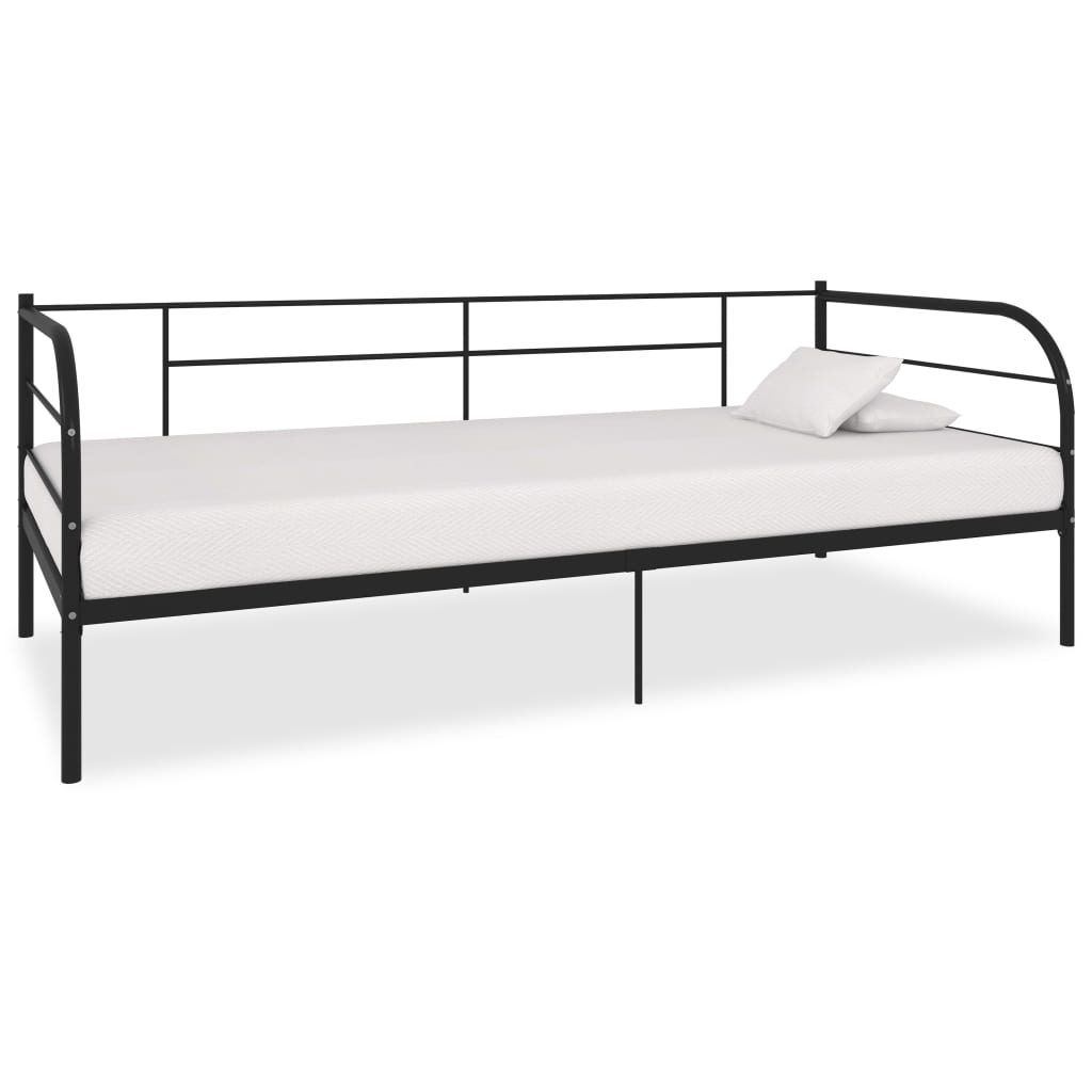 vidaXL Day Bed Frame Black Metal 90x200 cm