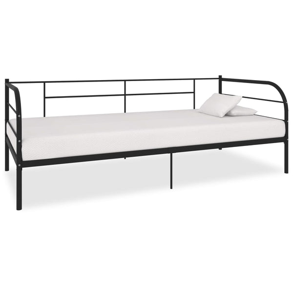 vidaXL Day Bed Frame Black Metal 90x200 cm