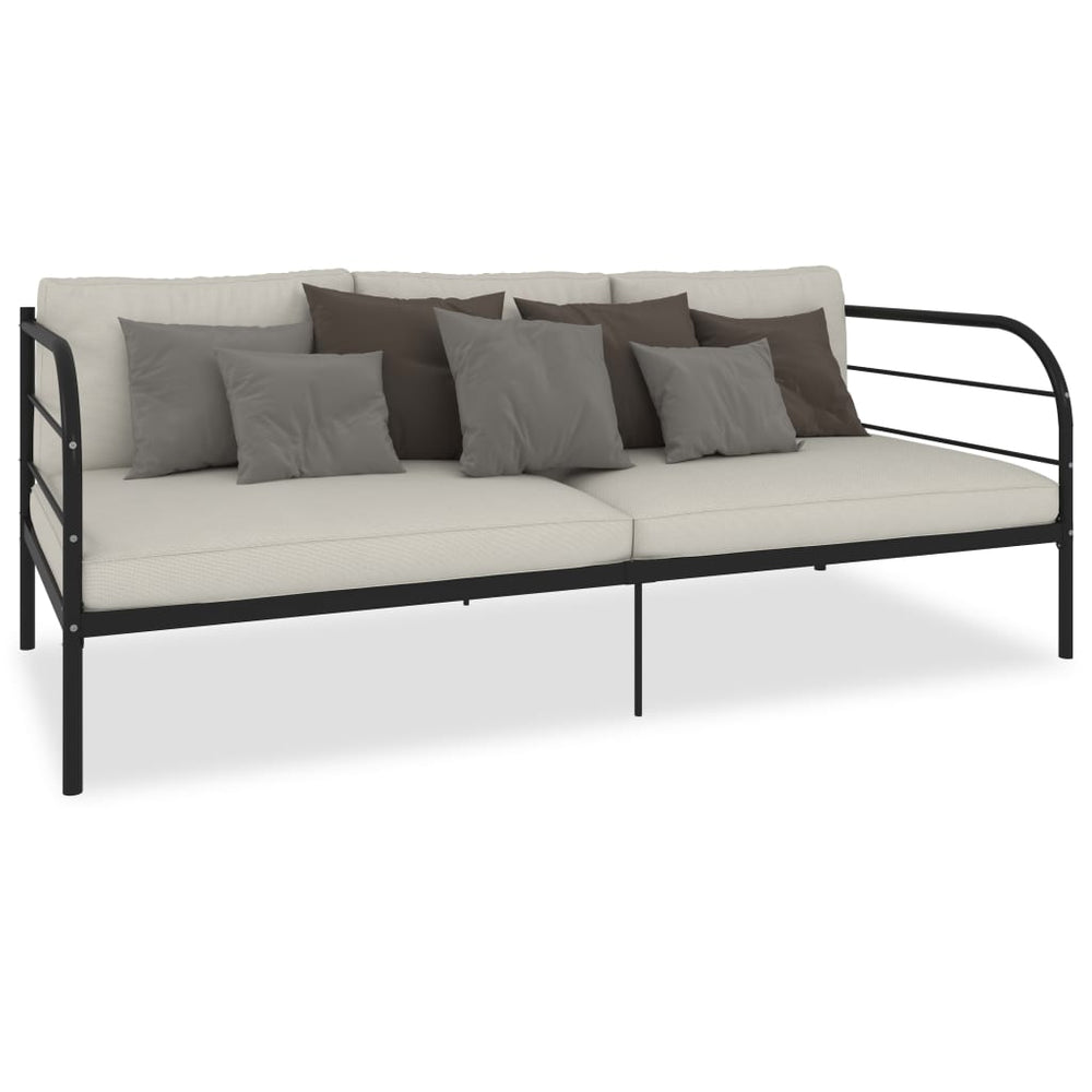 vidaXL Day Bed Frame Black Metal 90x200 cm