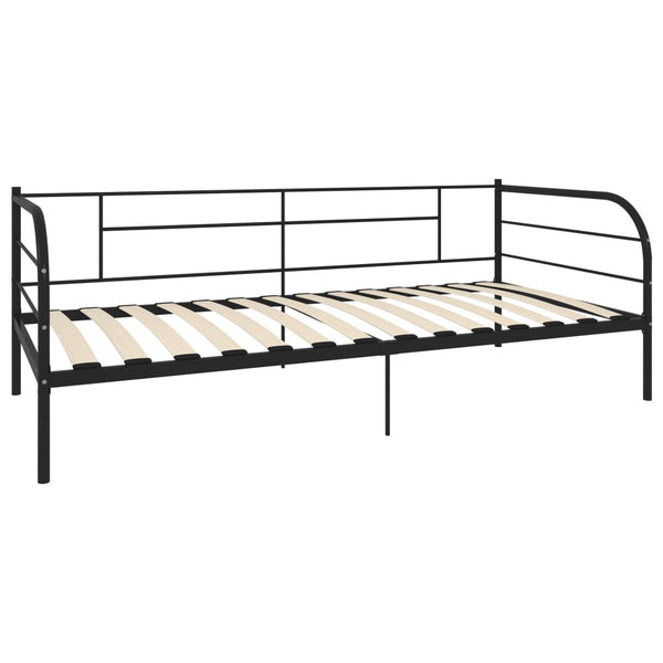 vidaXL Day Bed Frame Black Metal 90x200 cm