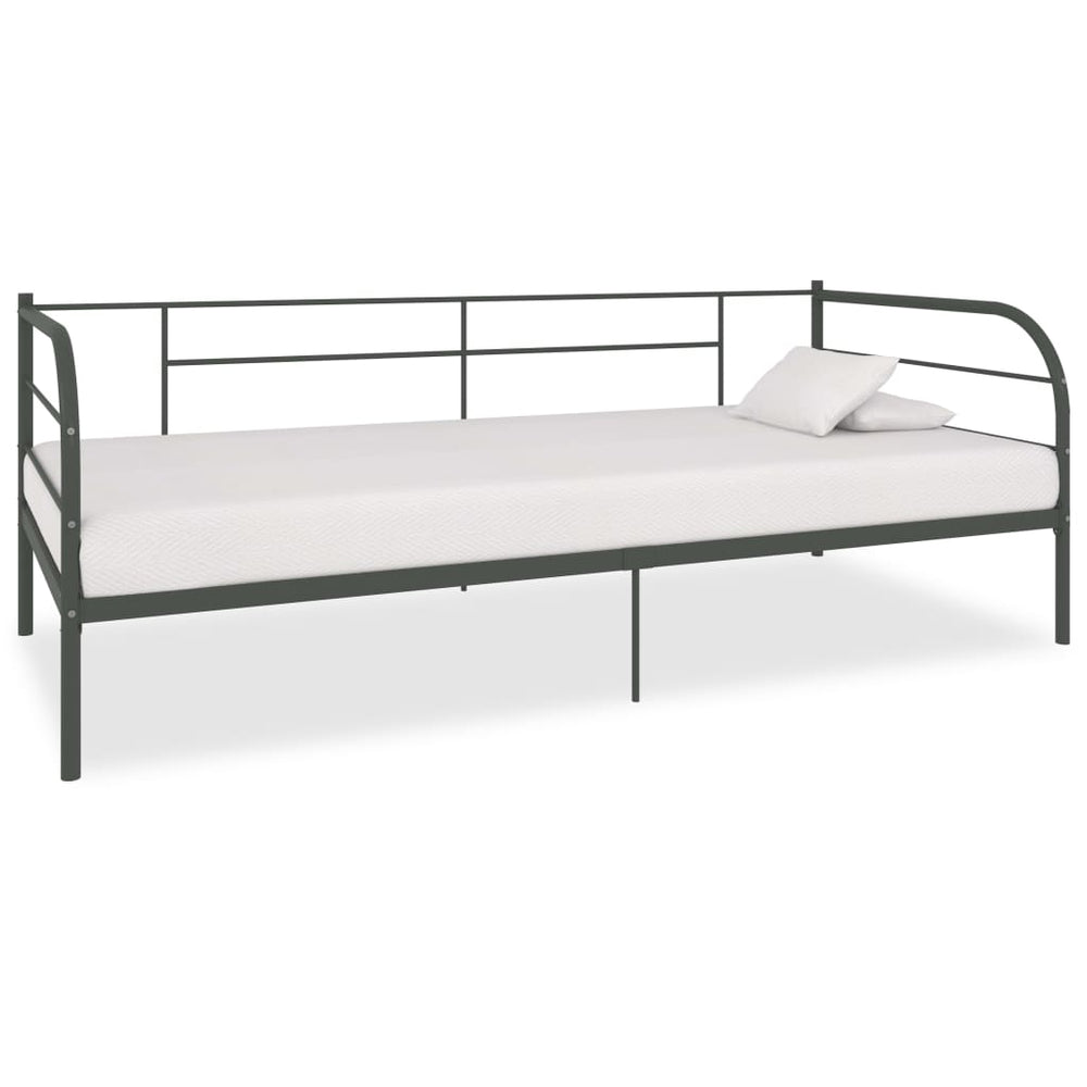 vidaXL Daybed Frame Grey Metal 90x200 cm