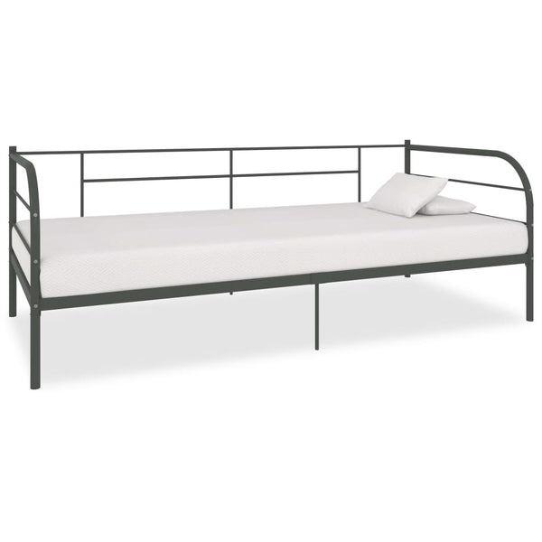 vidaXL Daybed Frame Grey Metal 90x200 cm
