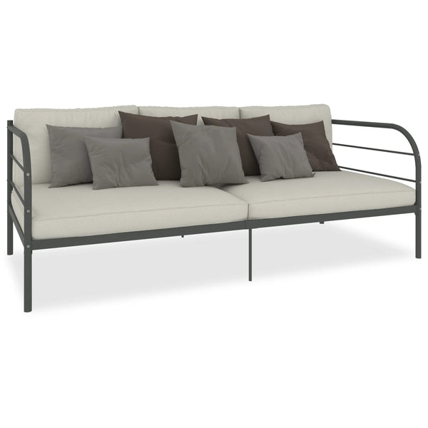 vidaXL Daybed Frame Grey Metal 90x200 cm