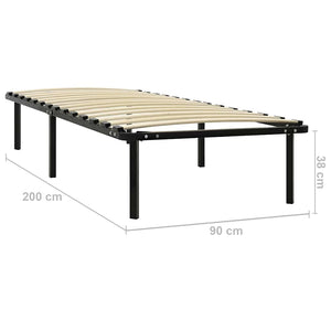 vidaXL Bed Frame Black Metal 90x200 cm
