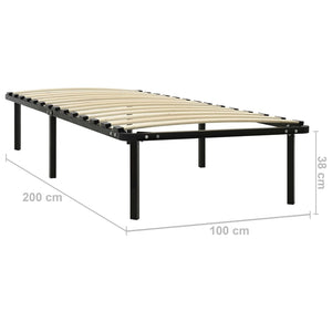 vidaXL Bed Frame Black Metal 100 x 200 cm