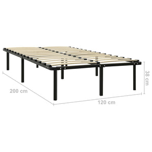 vidaXL Bed Black Metal 120x200 cm