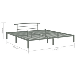 vidaXL Bed Frame Grey Metal 200x200 cm