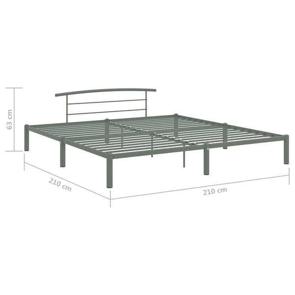 vidaXL Bed Frame Grey Metal 200x200 cm