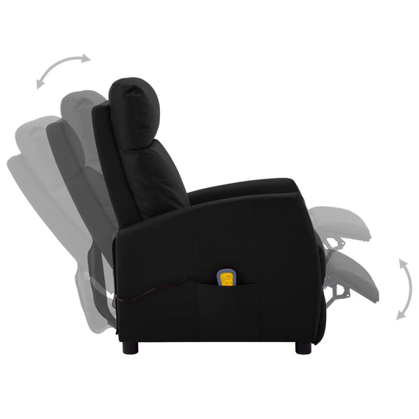 vidaXL Massage Chair Black Faux Leather
