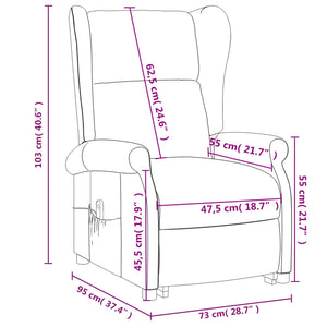 vidaXL Recliner Light Grey Fabric