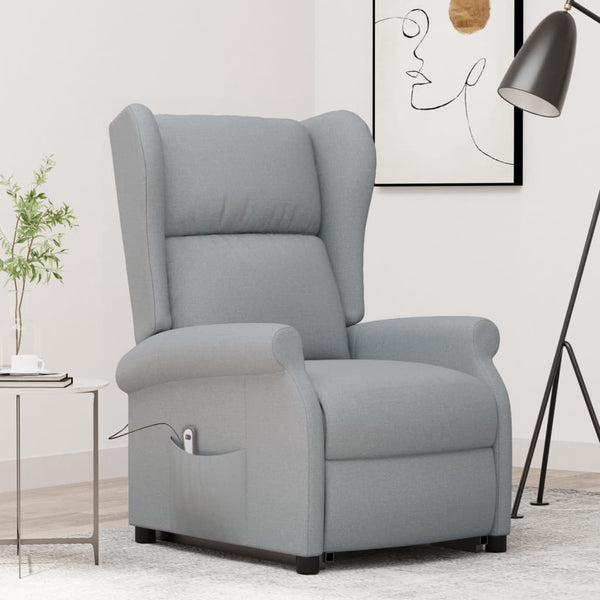 vidaXL Recliner Light Grey Fabric