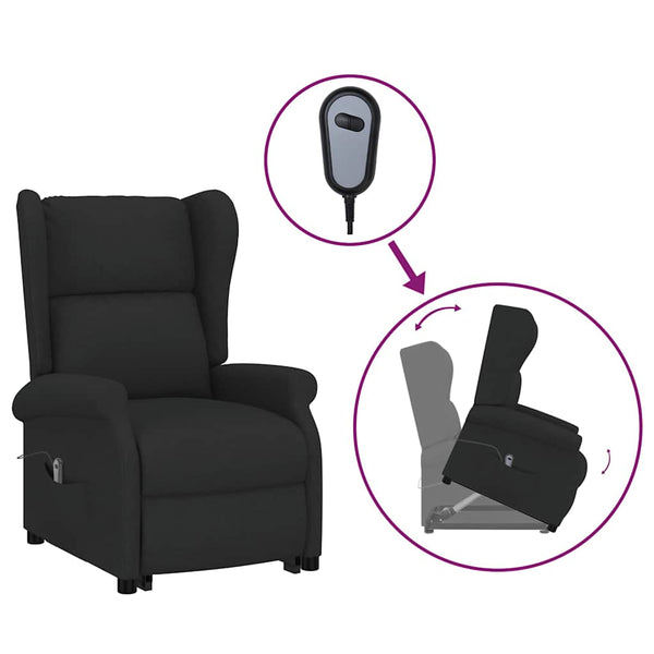 vidaXL Recliner Black Fabric