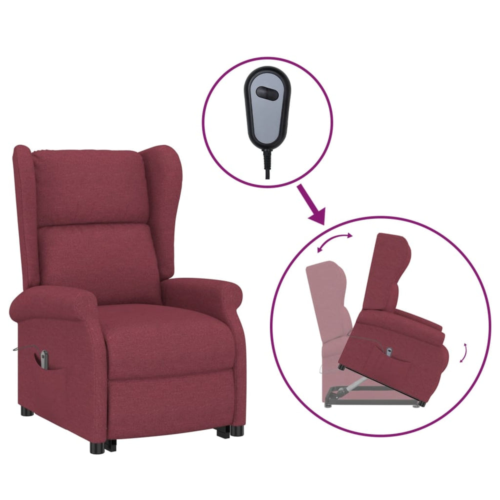 vidaXL Recliner Chair Wine Red Fabric