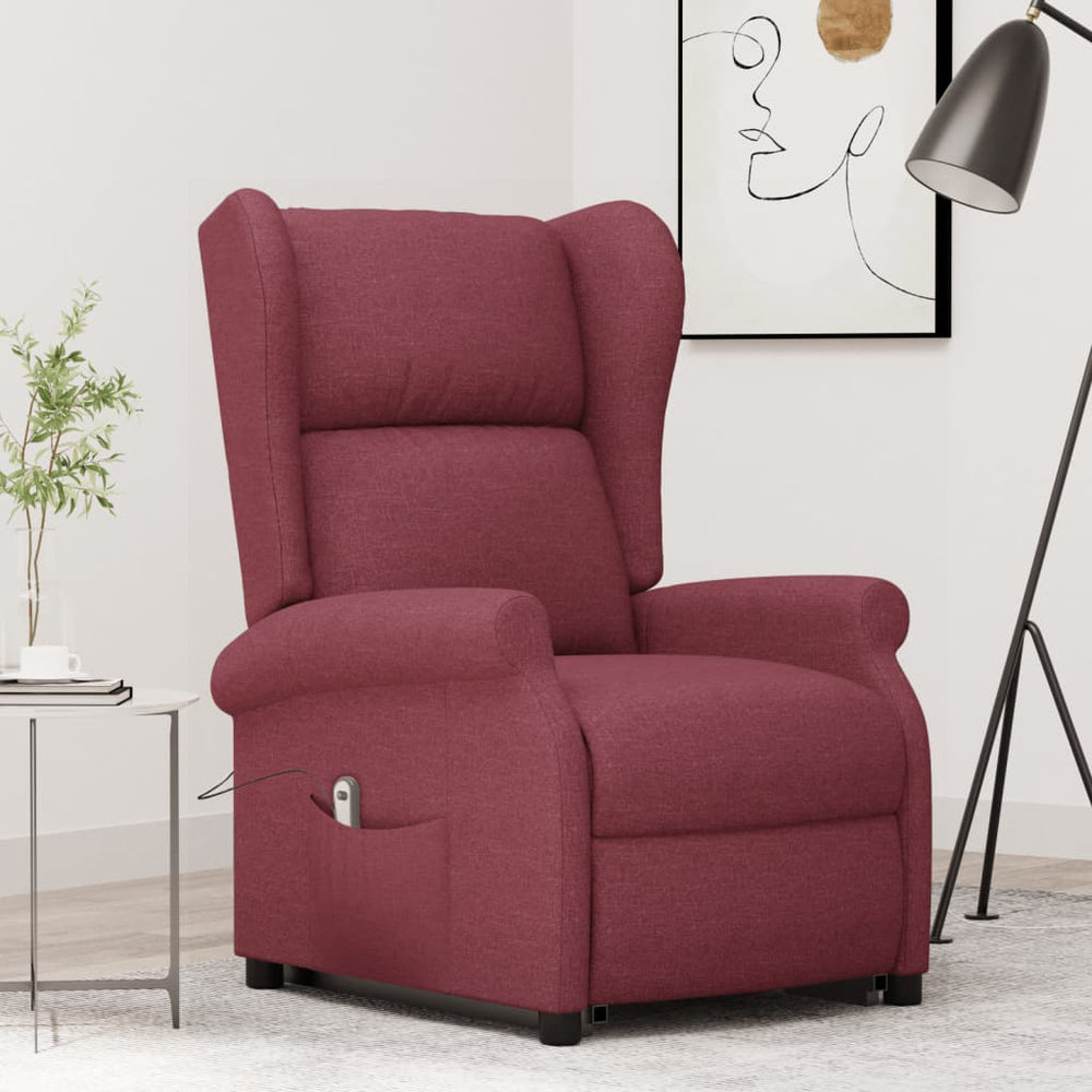 vidaXL Recliner Chair Wine Red Fabric