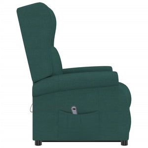 vidaXL Recliner Dark Green Fabric