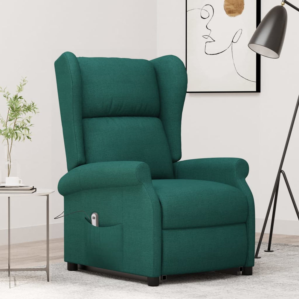 vidaXL Recliner Dark Green Fabric