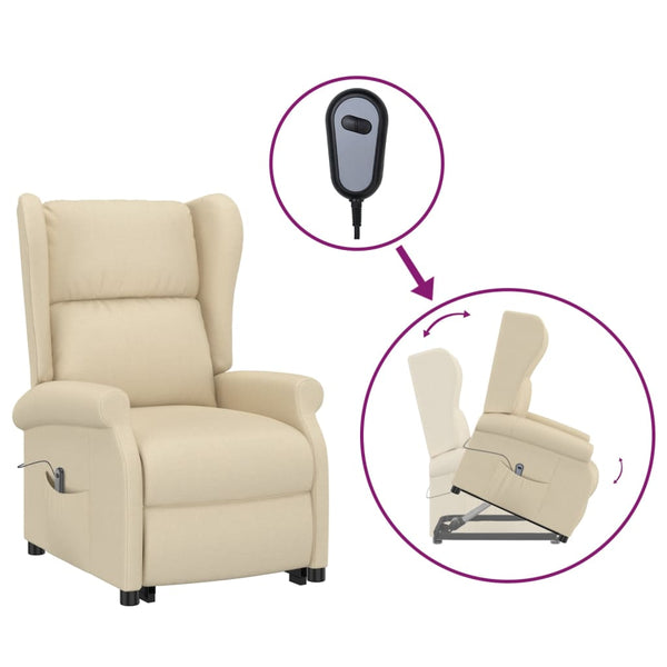 vidaXL Lift Recliner Cream Fabric
