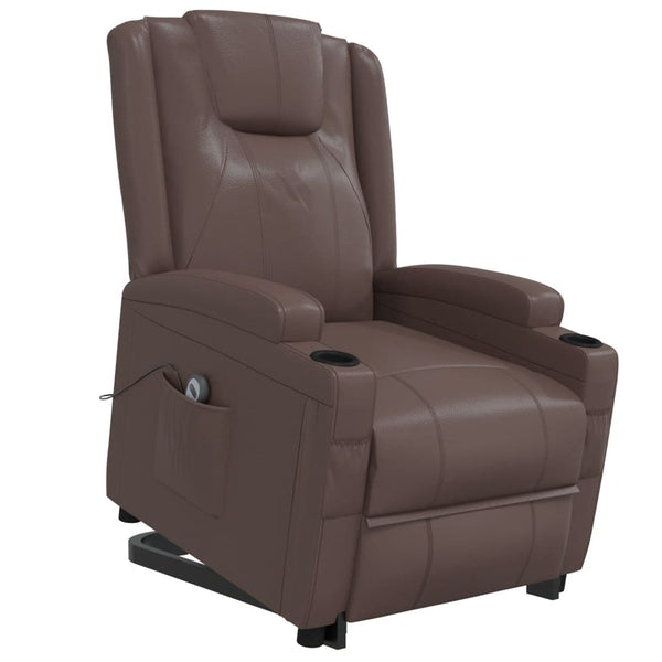 vidaXL Recliner Brown Faux Leather