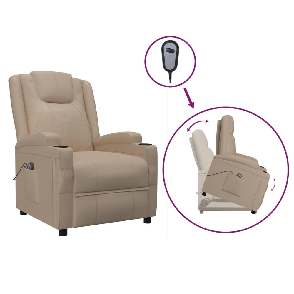 vidaXL Recliner Cappuccino Brown Faux Leather