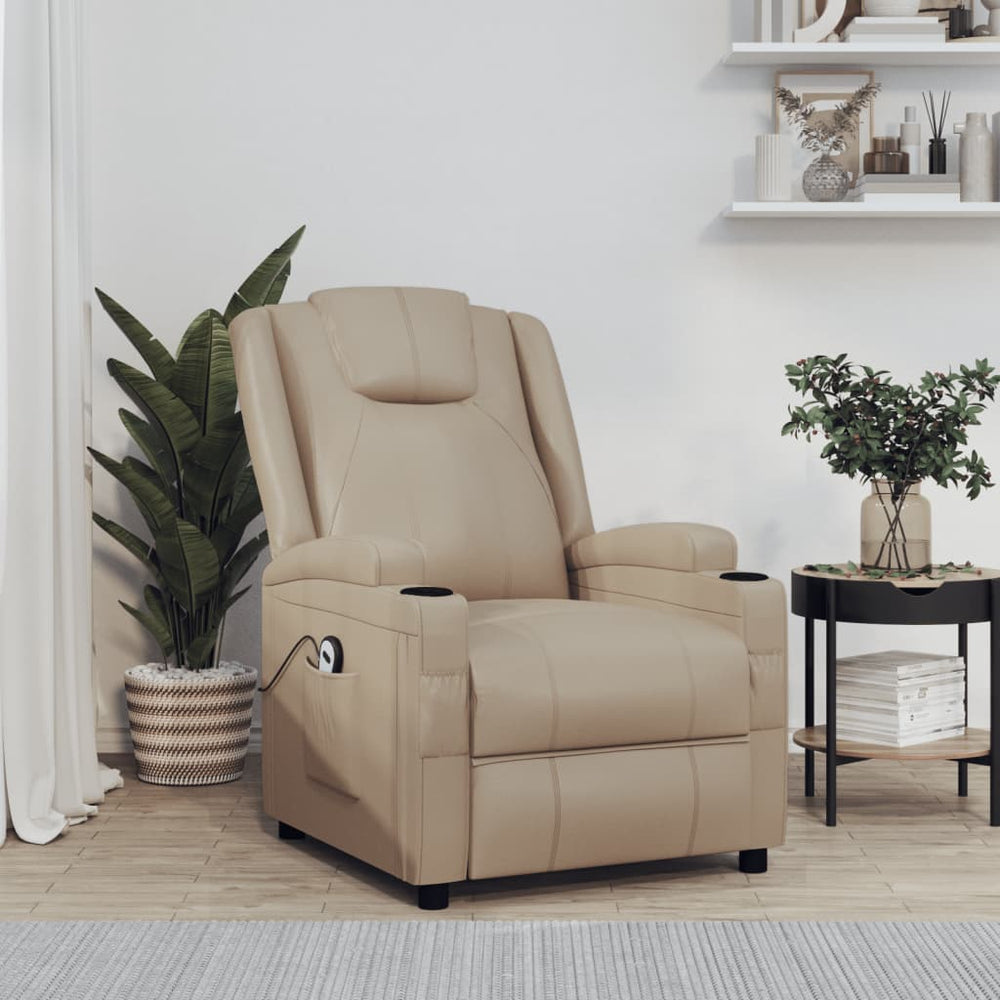 vidaXL Recliner Cappuccino Brown Faux Leather
