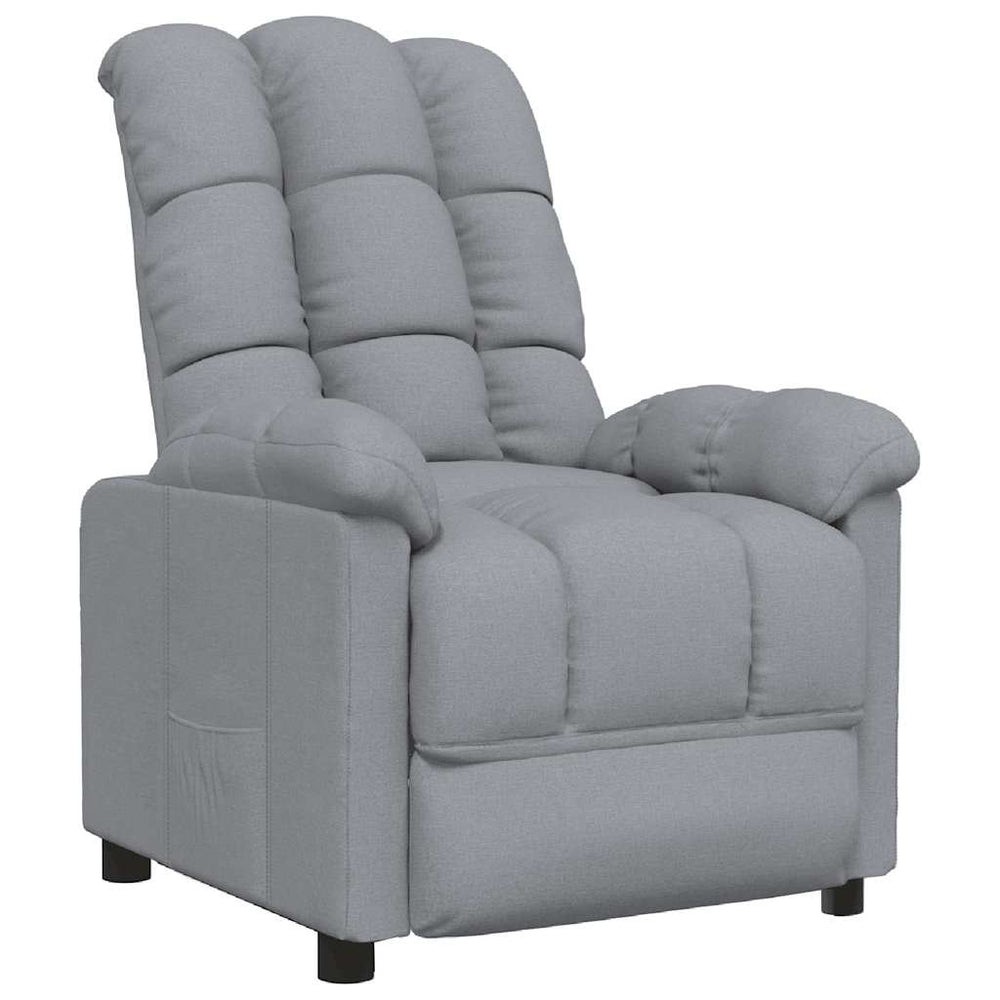 vidaXL Recliner Light Gray Fabric