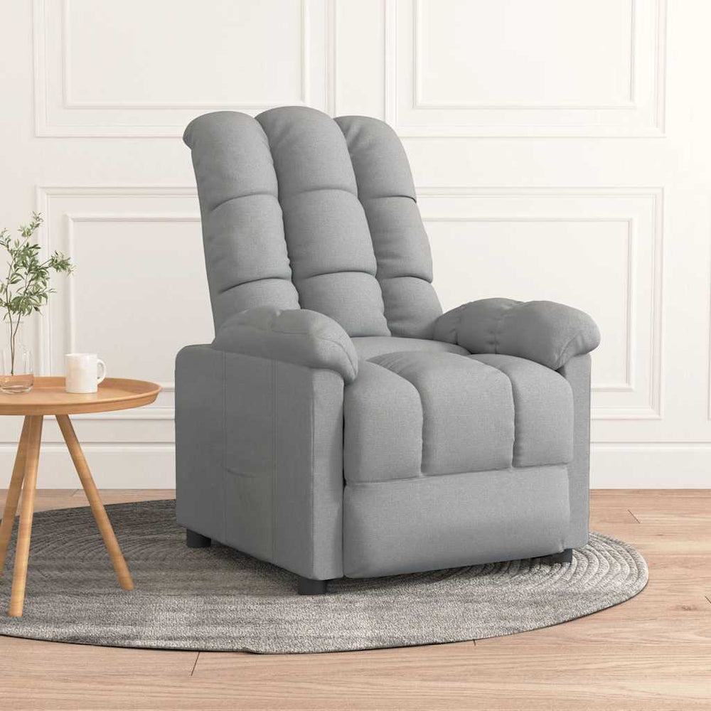 vidaXL Recliner Light Gray Fabric